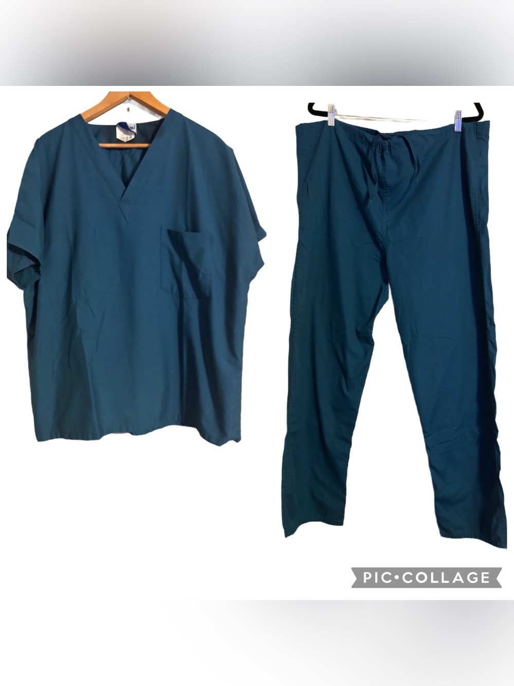 Landau Top & Bottom Caribbean Men's/Unisex Medical Scrubs Both Size L